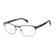 Eyewear by David Beckham Svart metallramar klocka med Rut urtavla Blac...