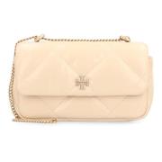 Tory Burch Diamantläder Mini Crossbody Väska Beige, Dam