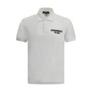 Dsquared2 Klassisk Bomullspolo med Monogram White, Herr