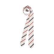 Thom Browne Elegant Ivory Sidenslips med Ränder Beige, Herr