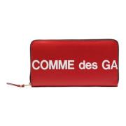 Comme des Garçons Logo Plånbok Stiligt Kompakt Design Red, Herr