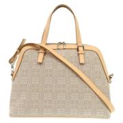 Burberry Vintage Pre-owned Canvas handvskor Beige, Dam