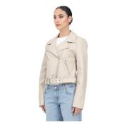 Only Beige Biker Style Skinnjacka Gray, Dam