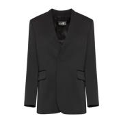 MM6 Maison Margiela Svart ullkavaj med V-ringning Black, Dam