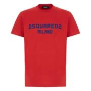 Dsquared2 Djärv Milano Print Kortärmad T-shirt Red, Herr