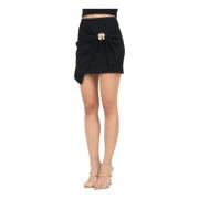 Elisabetta Franchi Svart Asymmetrisk Draperad Kjol Black, Dam