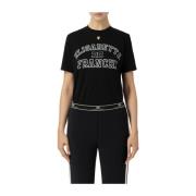 Elisabetta Franchi Logo Patch Bomull T-shirt Black, Dam