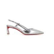 Christian Louboutin Silver Metallic Läderpumps Gray, Dam