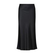 Hugo Boss Elegant Satin Midi Kjol Black, Dam