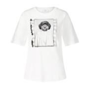 Riani Hundtryck T-shirt White, Dam