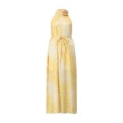 Ana Alcazar Abstrakt Ros Neckholder Midi Klänning Yellow, Dam