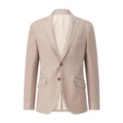 Etro Modern Bomull Webbmönster Slim-Fit Blazer Beige, Herr