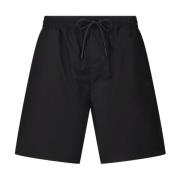 Hugo Boss Logobroderade Bomullsshorts för Sommarkomfort Black, Herr