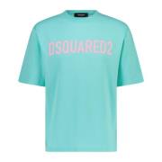 Dsquared2 Logo Print T-shirt Casual Bomull Made in Italy Green, Herr