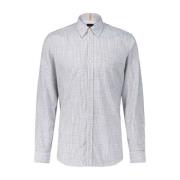 Hugo Boss Rutig Button-Up Skjorta Rickert White, Herr