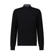 Hugo Boss Ull Troyer Tröja med Half-Zip Black, Herr