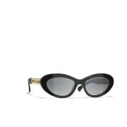 Chanel Gradient Grey Polarized Solglasögon Black, Unisex