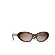 Chanel Polariserade bruna gradient solglasögon Brown, Unisex