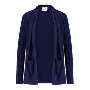 Allude Silkeblandning Öppen Stickad Kofta Blue, Dam