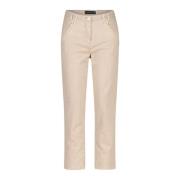 Luisa Cerano Casual Straight-Fit Byxor med Detaljer Beige, Dam