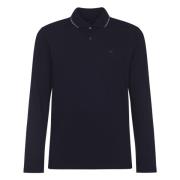 Emporio Armani Blå Polo Tröja för Män Blue, Herr