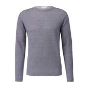 Kiefermann Linne Pullover Klassisk Rund Hals Gray, Herr