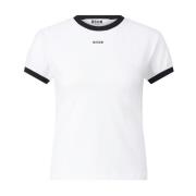 Msgm Logo T-shirt, modern silhuett, sportigt design White, Dam