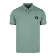 Stone Island Slim Fit Polo Skjorta Bomull Ss25 Green, Herr