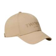 Twinset Broderad Bomull Baseballkeps Beige, Dam