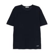 Jil Sander Logotyptryck Bomull T-shirt Blå Blue, Herr