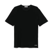 Jil Sander Logotyptryck Svart T-shirt Polos Black, Herr