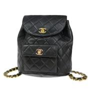 Chanel Vintage Pre-owned Laeder ryggsckar Black, Dam