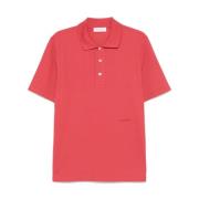 Lanvin Ler Röd Polo Skjorta för Män Red, Herr