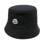 Moncler Svart Platt Krona Smal Brätte Hatt Black, Dam