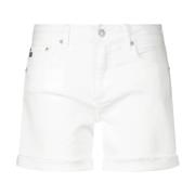 Adriano Goldschmied Avslappnad passform denim shorts med rå kant White...