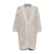 Brunello Cucinelli Rosa & Lila Stickad Topp Gray, Dam