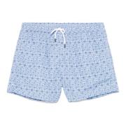 Fedeli Polyester Badshorts med Elastiskt Bälte Blue, Herr