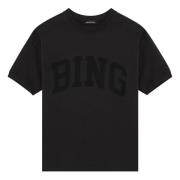 Anine Bing Kortärmad rund hals T-shirt Black, Dam