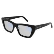 Saint Laurent Svart Havana/Blå Solglasögon SL 276 Mica Black, Dam