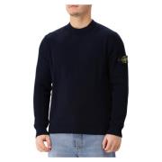 Stone Island Blå Crew Neck Tröja Blue, Herr