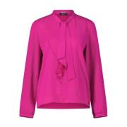 Marc Cain Blus med rosett och volang Pink, Dam