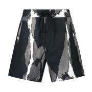 Hugo Boss Tryckta bomullsshorts för streetwear-stil Multicolor, Herr