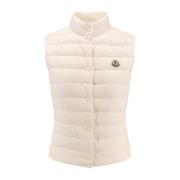 Moncler Quiltad ärmlös jacka med tryckknappstängning White, Dam