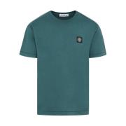 Stone Island Grön Bomull T-shirt med Logopatch Green, Herr