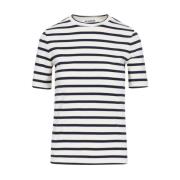 Jil Sander Vit Randig Bomull T-shirt White, Dam