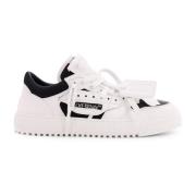 Off White Läder låg topp sneakers med tyginsatser White, Herr