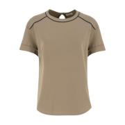 Brunello Cucinelli Sportig Bomull T-shirt med Moniline Profiler Beige,...