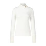 Marc Cain Rullkrage Stickad Topp White, Dam