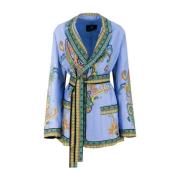 Etro Kimono Stil Jacquard Mönstrad Jacka Multicolor, Dam