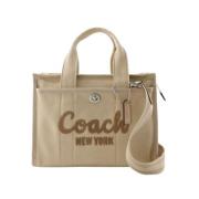 Coach Neutral Shopper Väska Dubbel Port Beige, Dam